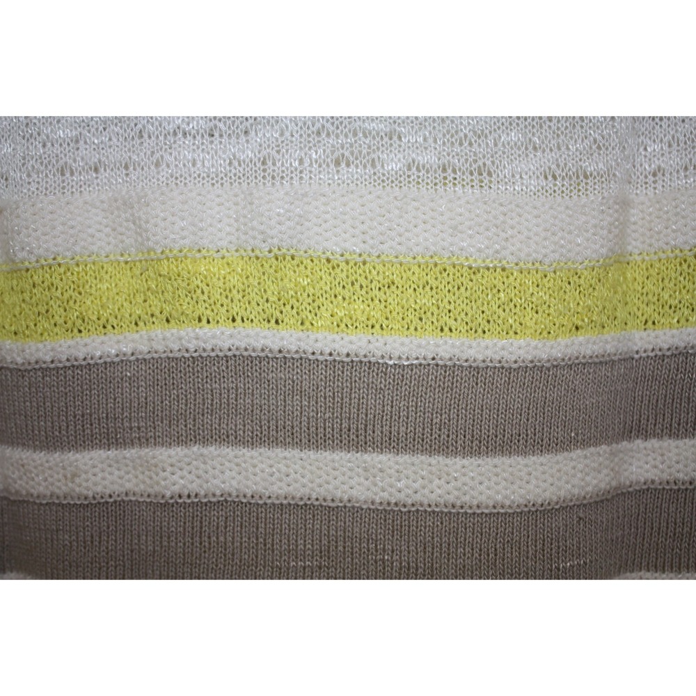 Dolan Top Womens Small Yellow Cowl Neck Striped Sleeveless Knit Sweater Vacation - Picture 8 of 11